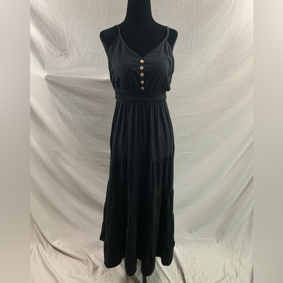 Black Boho Ruffle Hem Cami Dress - Picture 6 of 6
